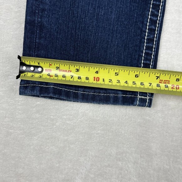 Miss Me Jeans Womens 27 Signature Cuffed Capri Embroidered Thick Stitch Bling - Picture 9 of 14